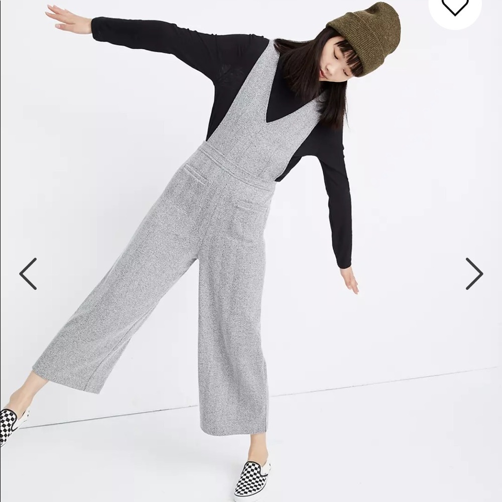 Madewell herringbone V neck overall jumpsuit